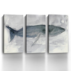 Blue Whale Triptych Set Of 3 Canvas Giclee - Pier 1
