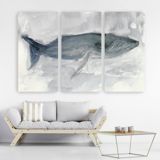Blue Whale Triptych Set Of 3 Canvas Giclee - Pier 1