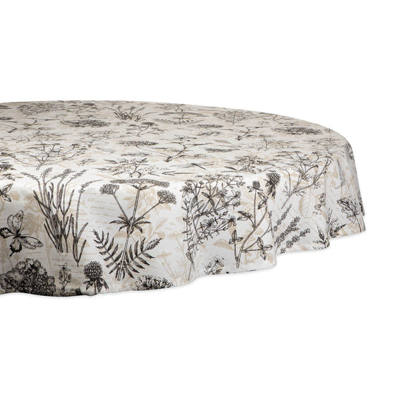 Botanical Print Tablecloth 70in. Round - Pier 1