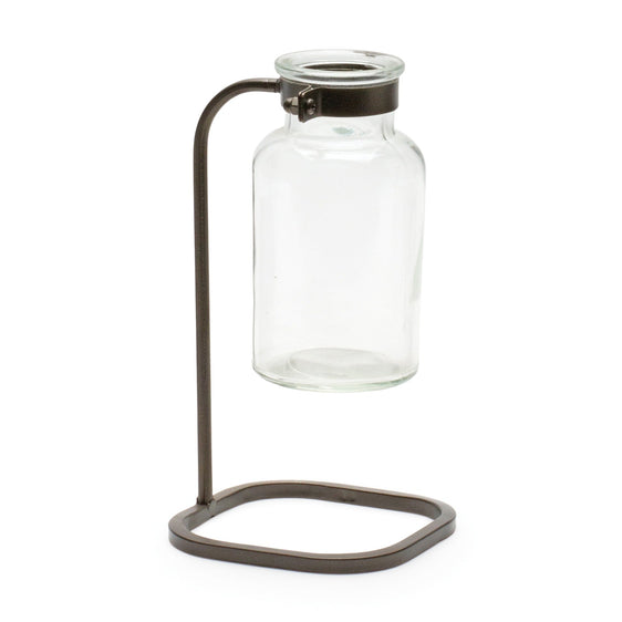 Bottle-Vase-in-Iron-Stand,-Set-of-4-Decorative-Accessories