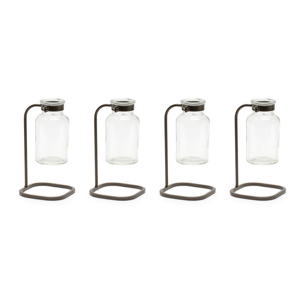 Bottle Vase in Iron Stand (Set of 4) - Pier 1