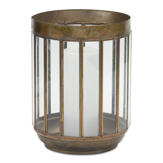 Bronze Candle Holder with Glass Panes 10.75"H - Pier 1