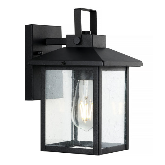 Bungalow Light Iron/Seeded Glass Rustic Traditional Lantern LED Outdoor Lantern - Pier 1