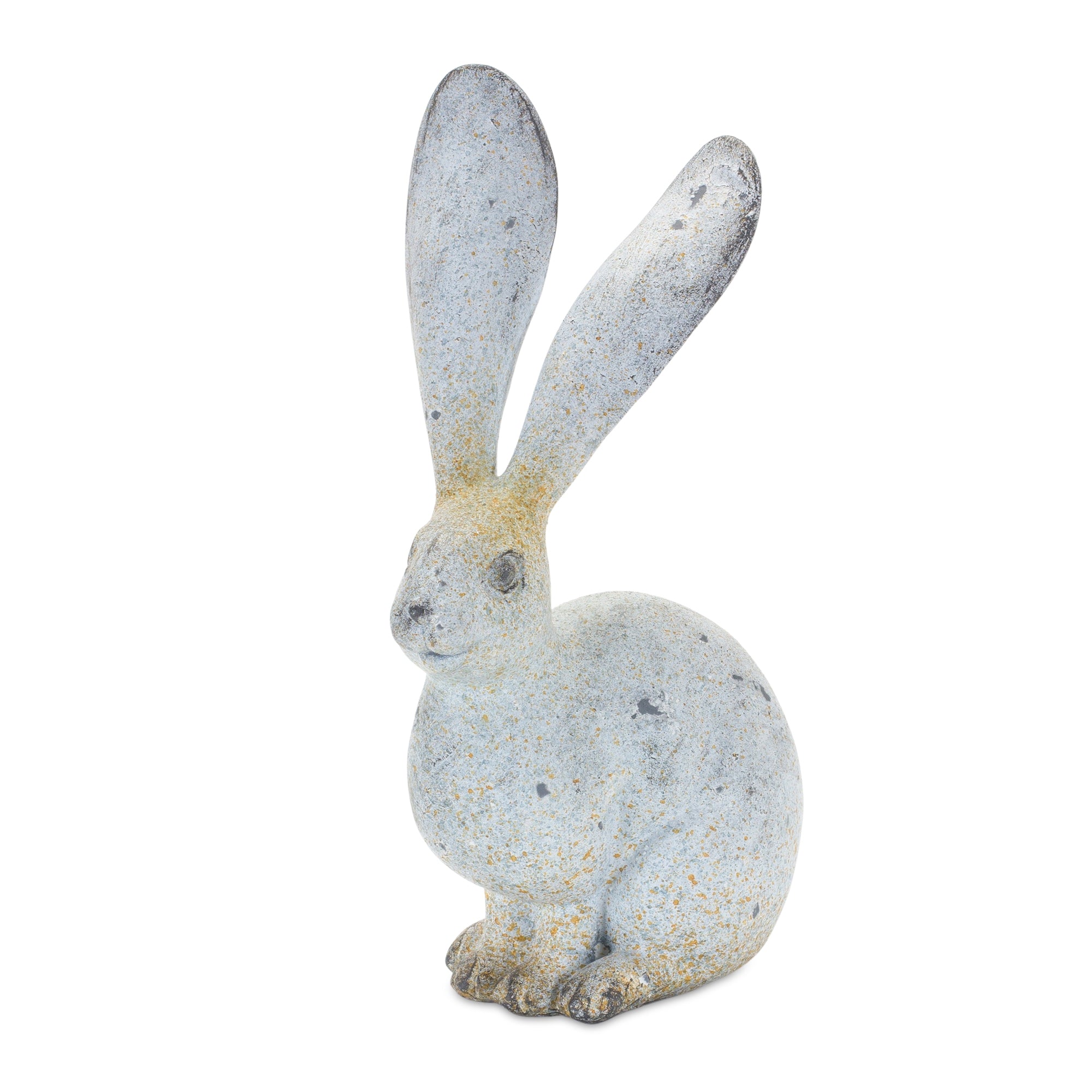 8.25" Stone Rabbit Statue with Distressed Finish, Set of 4