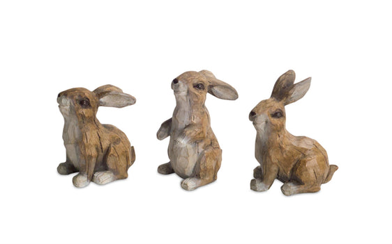 Carved Stone Garden Rabbit Figurine (Set of 6) - Pier 1
