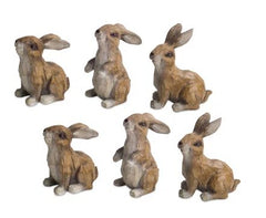 Carved Stone Garden Rabbit Figurine (Set of 6) - Pier 1
