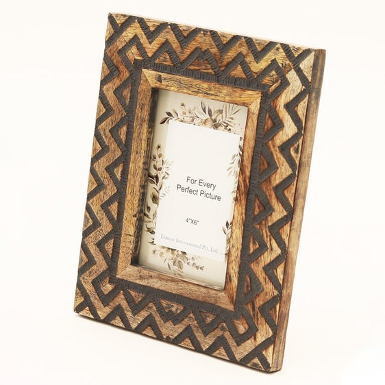 Carving Photo Frame 4'' x 6'' - Natural Wood - Pier 1