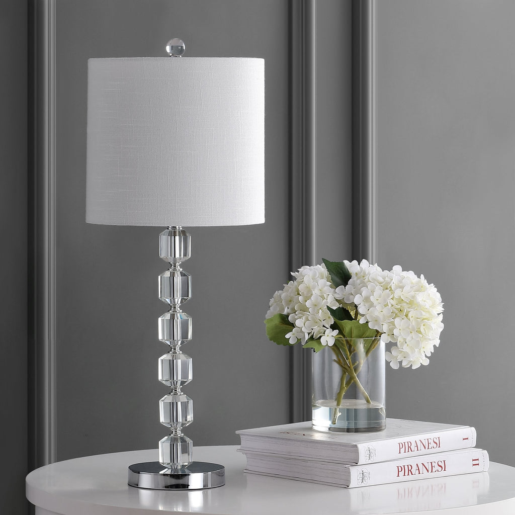 Cary Modern Stacked Crystal/Metal LED Table Lamp - Pier 1