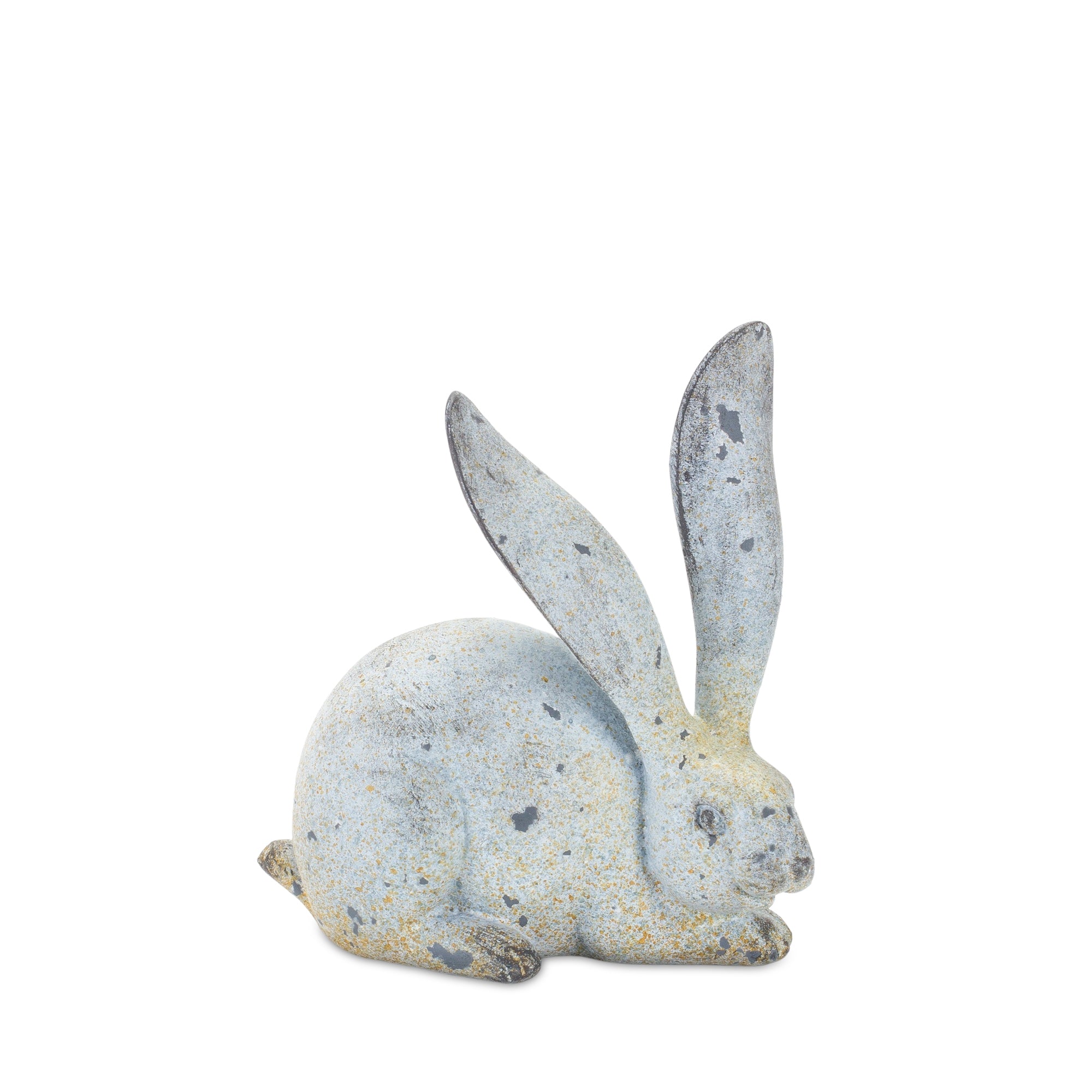 8.25" Stone Rabbit Statue with Distressed Finish, Set of 4