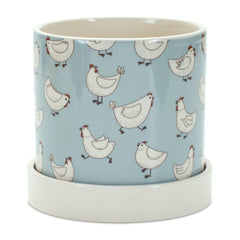 Chicken Pattern Planter with Plate, Set of 2 - Pier 1