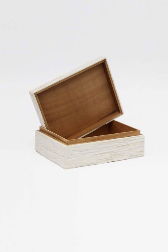 Chiseled Ivory Bone Jewelry Box - Decor