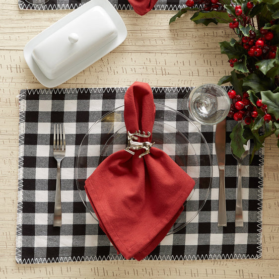 Christmas Buffalo Check With Embroidery Placemats, Set of 6 - Pier 1