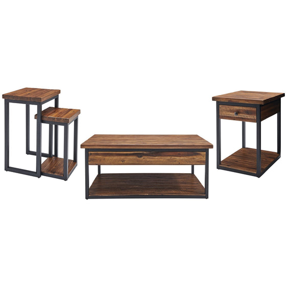 Claremont Rustic Wood 48" Coffee Table, End Table and Two Nesting Tables Set - Pier 1