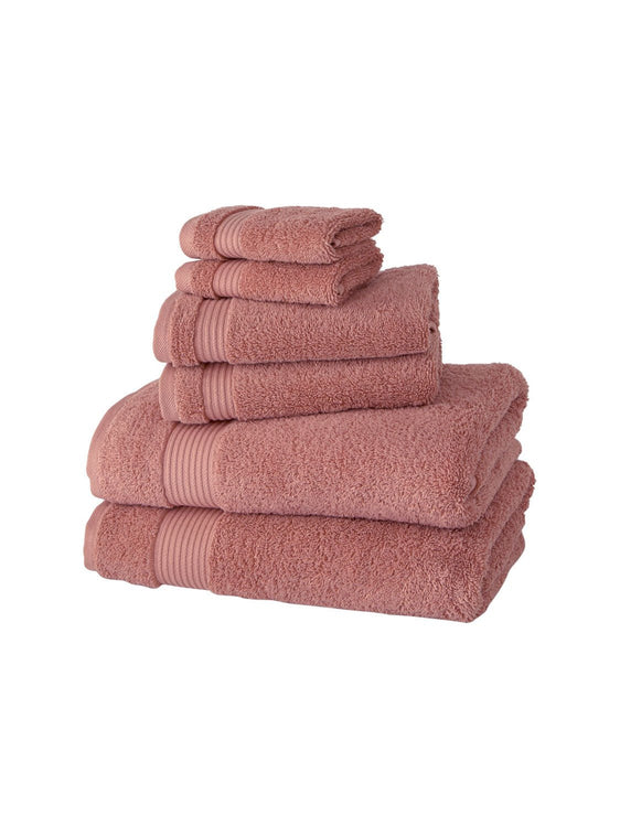 Classic Turkish Towels Amadeus Luxury Turkish Cotton Towel Collection 6Pc Set Bundle Of 2 - Canyon Clay - Pier 1