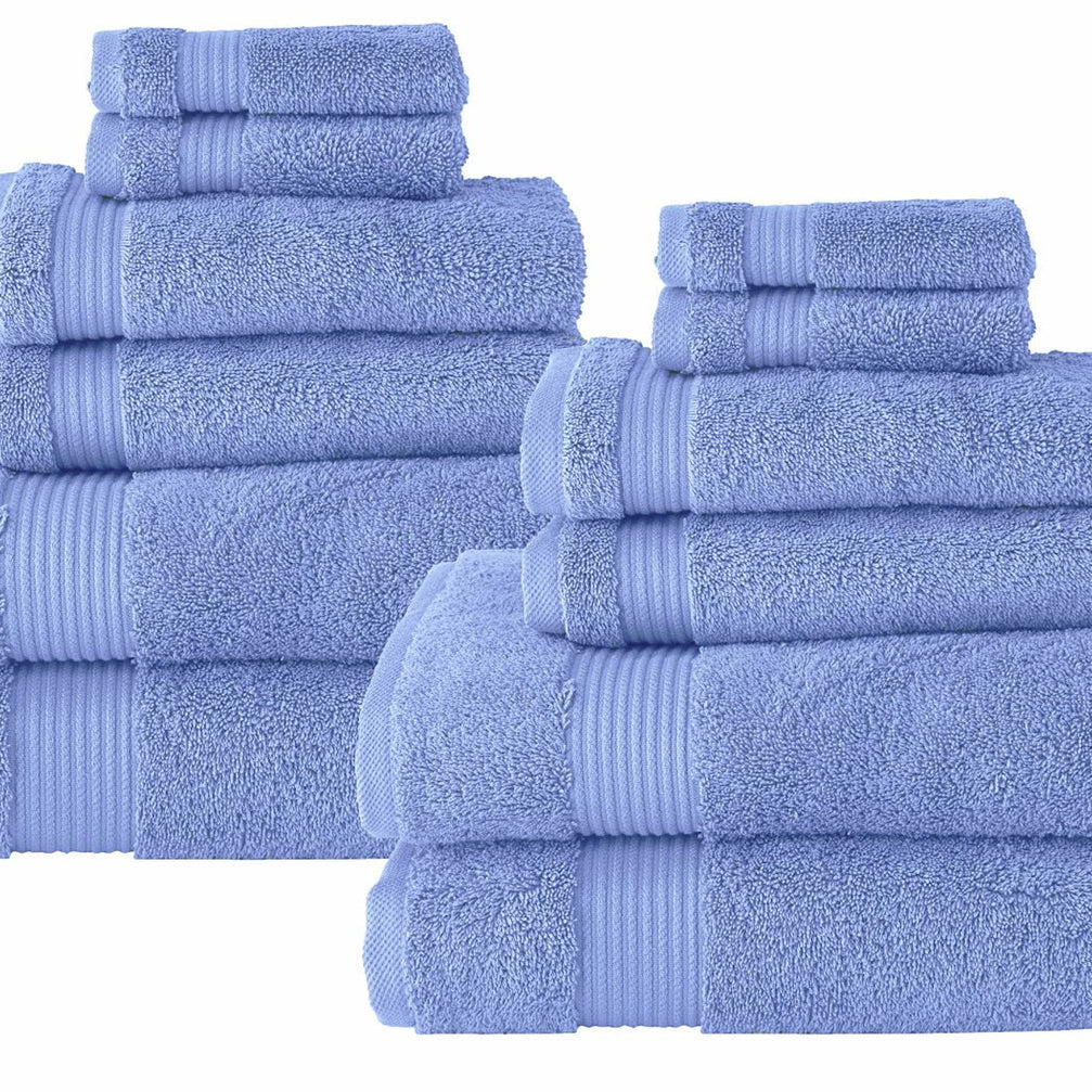 Classic Turkish Towels Amadeus Luxury Turkish Cotton Towel Collection 6Pc Set Bundle Of 2 - Serenity Blue - Pier 1