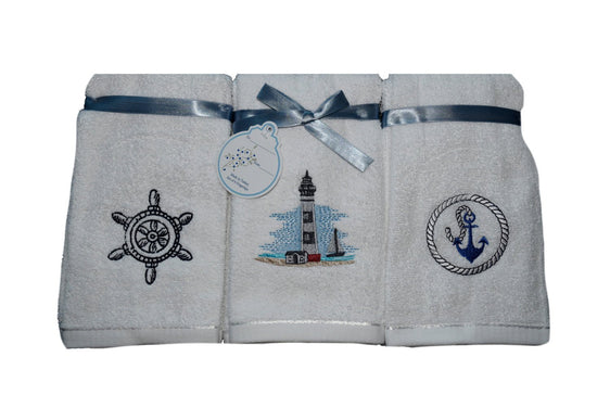 Classic Turkish Towels Embroidered Finger Tip Towel 6 Piece Set - Pier 1