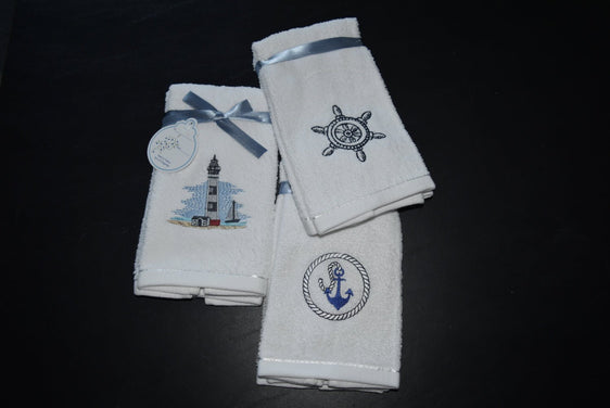 Classic Turkish Towels Embroidered Finger Tip Towel 6 Piece Set - Pier 1
