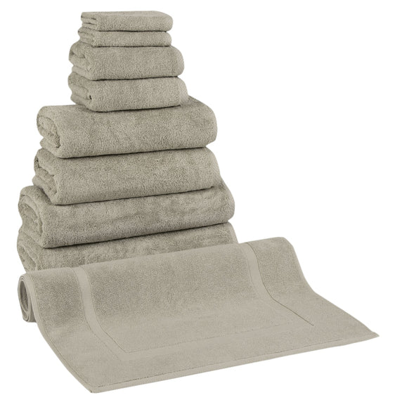 Classic Turkish Towels Genuine Cotton Soft Absorbent Arsenal 9 Piece Set Bundle Of 2 - Beige - Pier 1