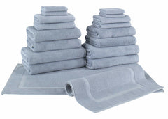 Classic Turkish Towels Genuine Cotton Soft Absorbent Arsenal 9 Piece Set Bundle Of 2 - Blue - Pier 1