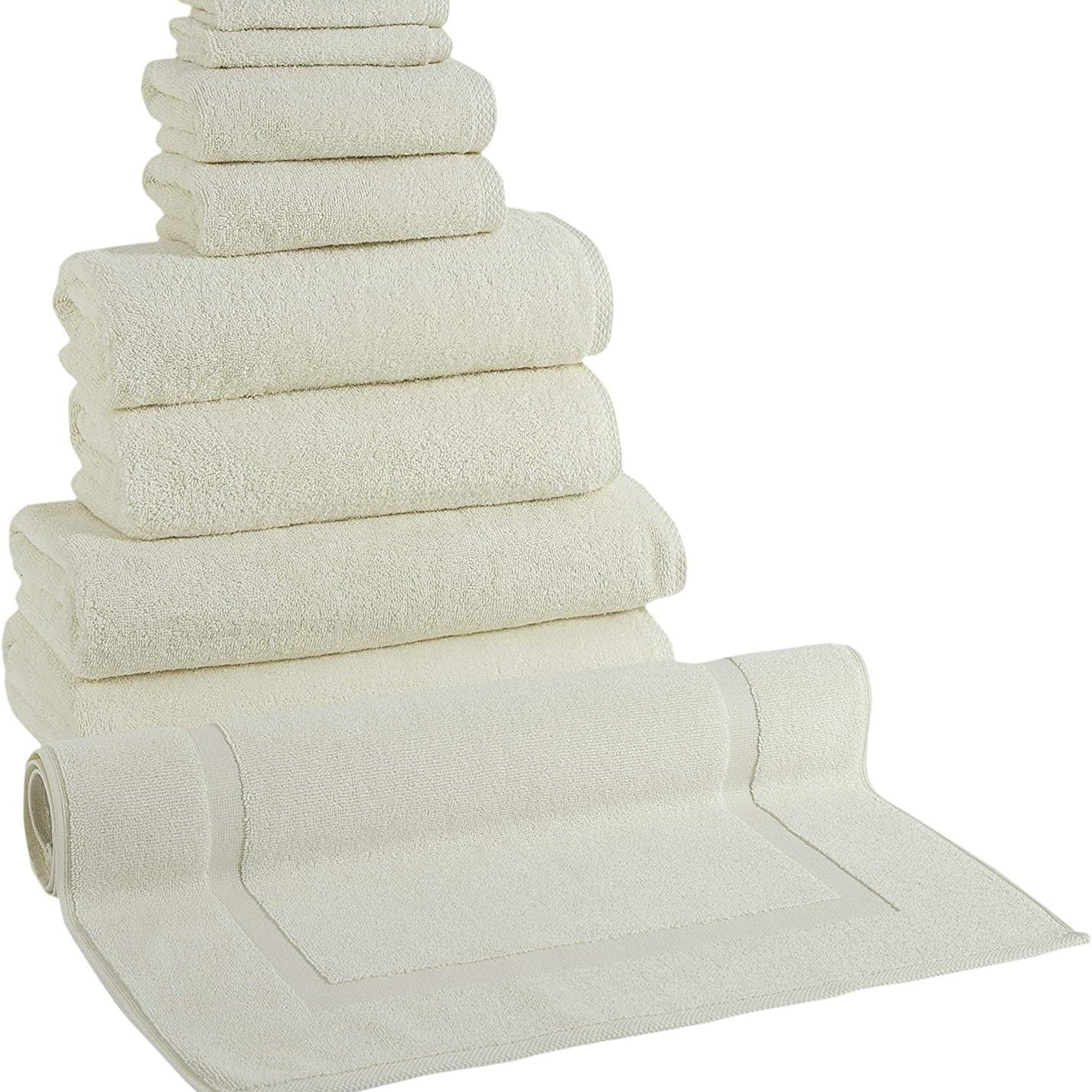 Classic-Turkish-Towels-Genuine-Cotton-Soft-Absorbent-Arsenal-9-Piece-Set-With-2-Bath-Towels,-2-Bath-Sheets,-2-Hand-Towels,-2-Washcloths,-And-A-Bath-Mat-Home-Goods