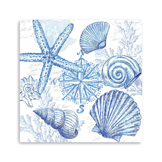 Coastal Sketchbook Shell Toss Canvas Giclee - Pier 1