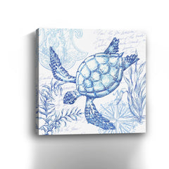 Coastal Sketchbook Turtle Canvas Giclee - Pier 1