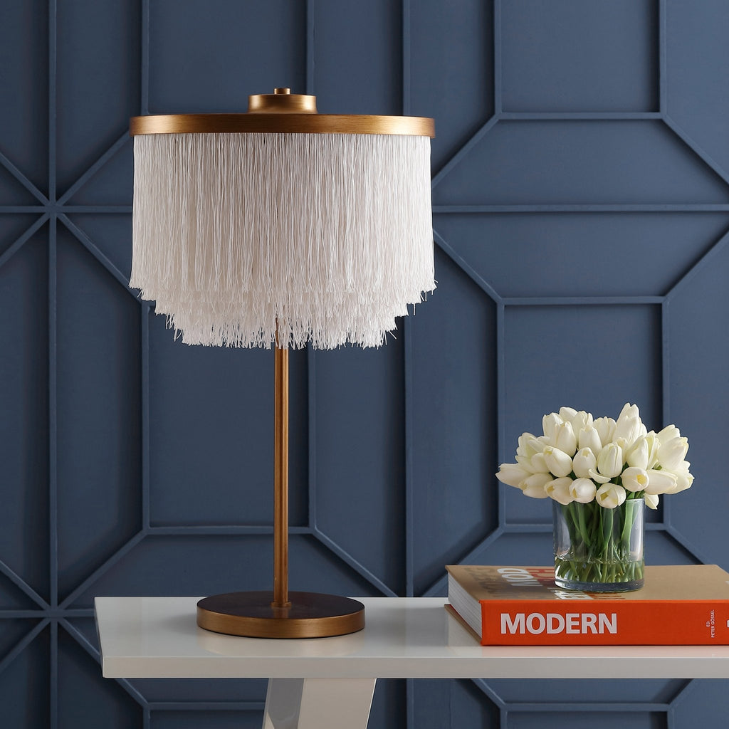 Coco Fringed/Metal LED Table Lamp - Pier 1