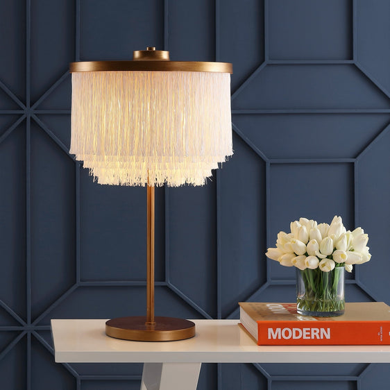 Coco-Fringed/Metal-LED-Table-Lamp-Table-Lamps