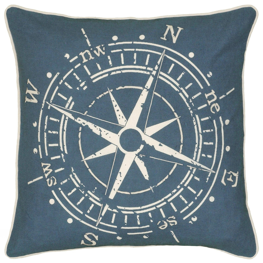 Compass Printed Cotton Pillow Cover - Pier 1