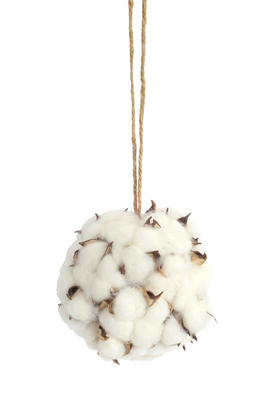 Cotton-Orb-with-Twine-Hanger,-Set-of-12-Ornaments