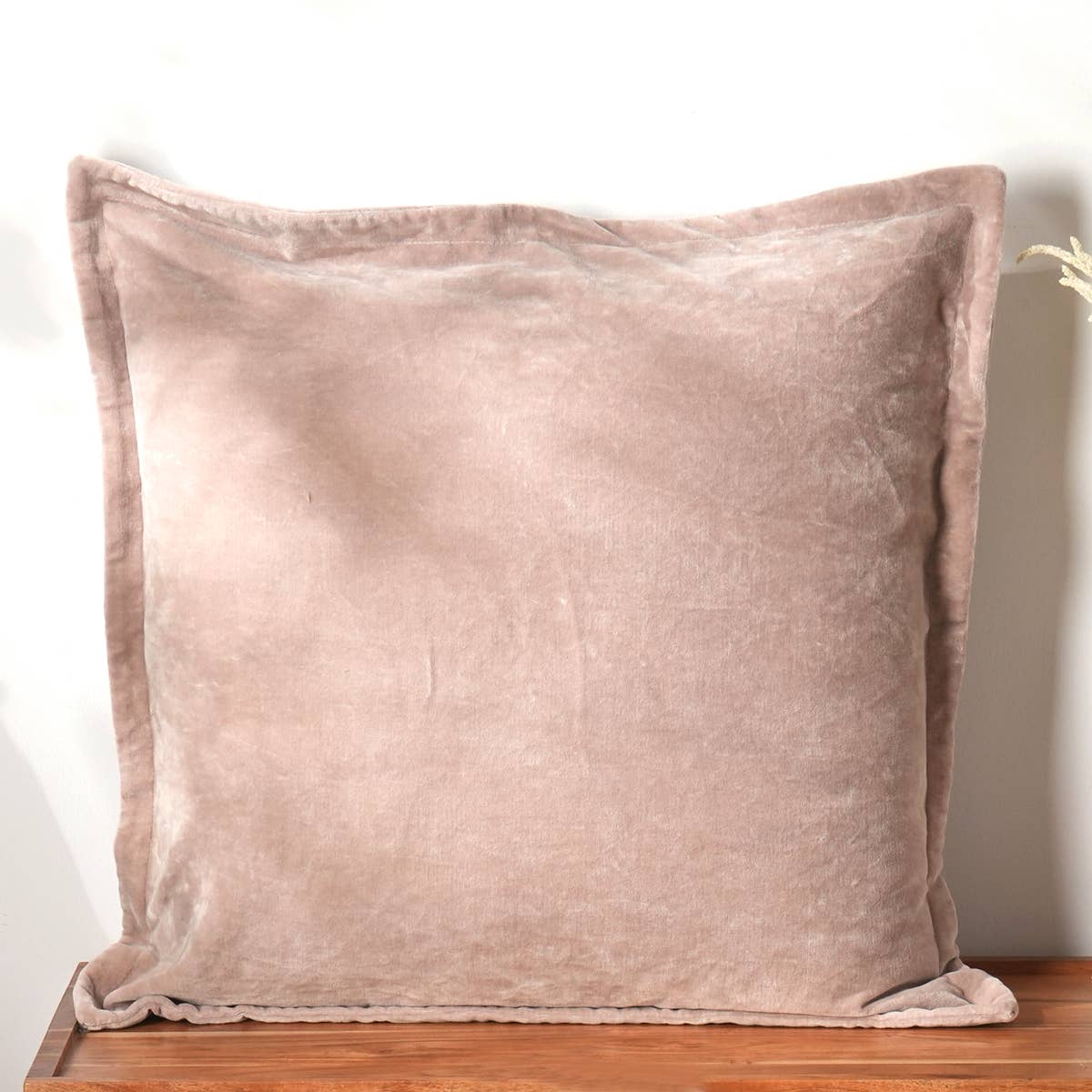 Cotton Velvet Solid Cushion with Flanges (Lavender) - Pillows