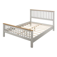 Country Solid Platform Bed with Oak Top - Pier 1
