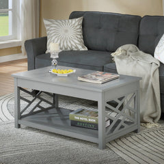Coventry 36"W Wood Coffee Table, Gray - Pier 1