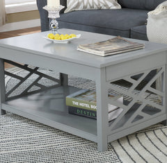 Coventry 36"W Wood Coffee Table, Gray - Pier 1