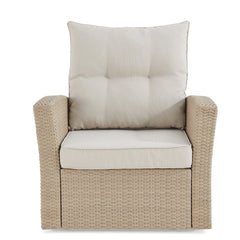 Cream Canaan All-weather Wicker Outdoor Armchair with Cushions - Outdoor Seating