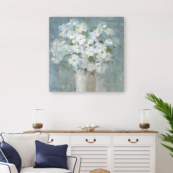 Daisies All Day Light Canvas Giclee - Pier 1