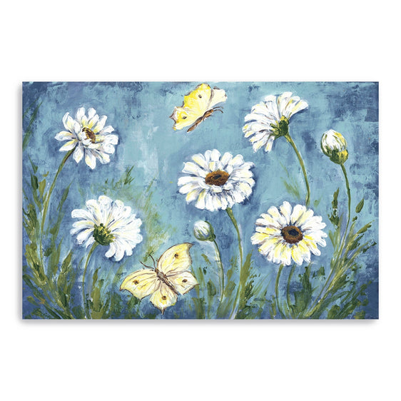 Daisies-And-Butterfly-Meadow-Canvas-Giclee-Wall-Art-Wall-Art