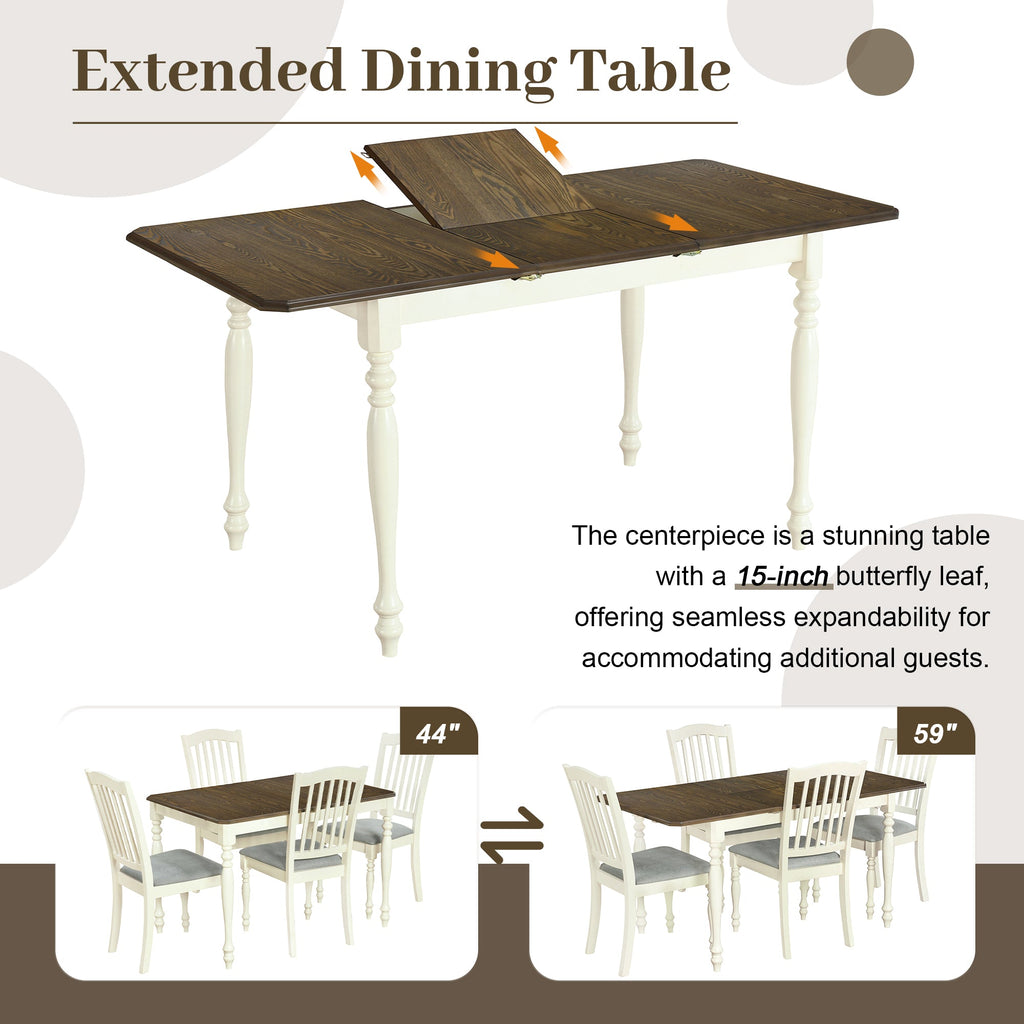 Dakota Mid Century 5 Piece Dining Table Set with 4 Chairs - Pier 1