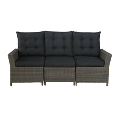 Dark Gray Asti All-weather Wicker 6-piece Outdoor Seating Set with Reclining Sofa, Two Reclining Chairs with Two Ottomans and 26" Cocktail Table - Pier 1