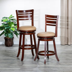 Decline 24" Counter Height Swivel Stool with Slat Back - Pier 1