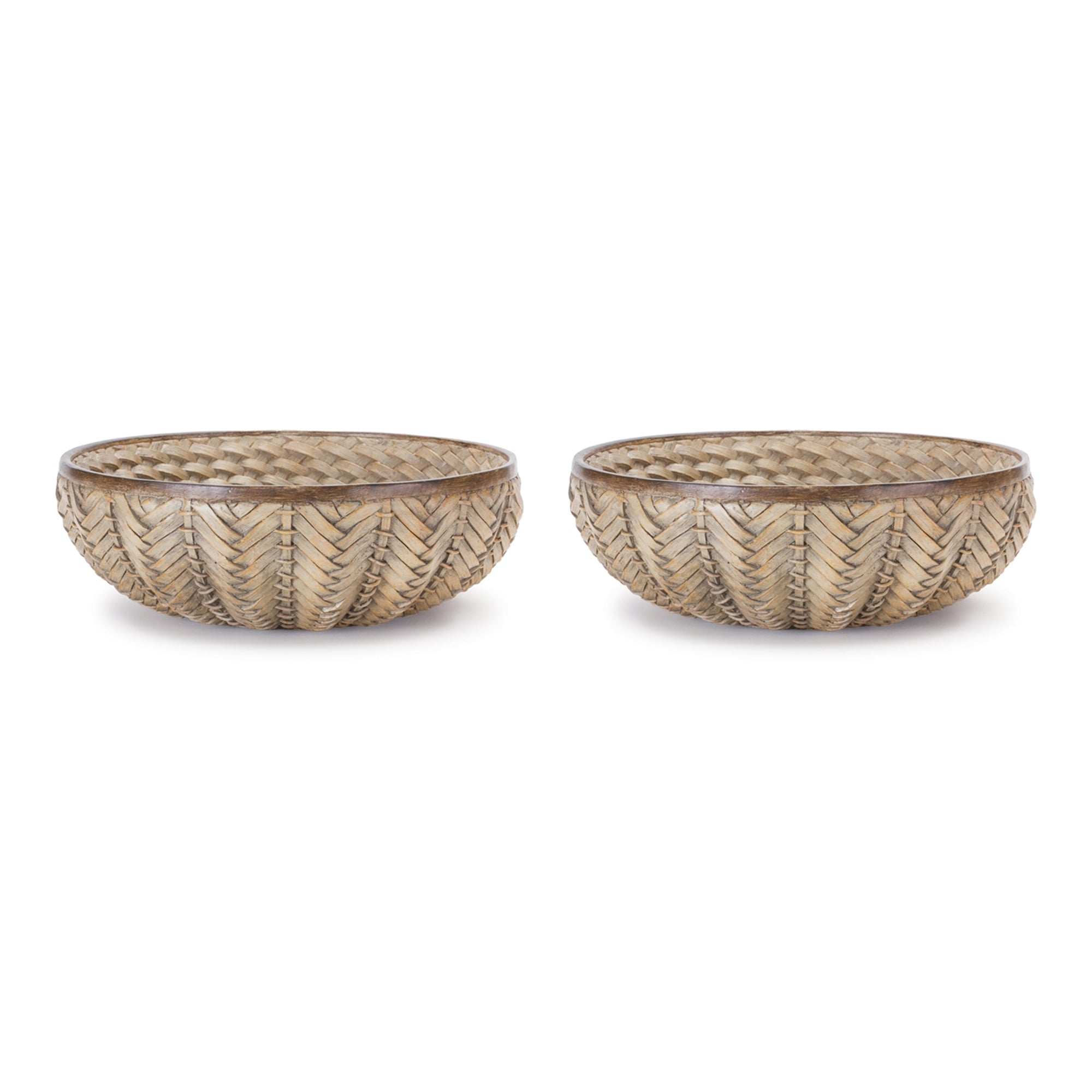 Decorative-Wicker-Design-Bowl,-Set-of-2-Bowls