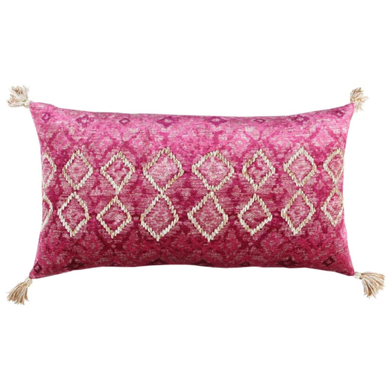Diamond Printed And Embroidered Cotton Pillow Cover - Pier 1