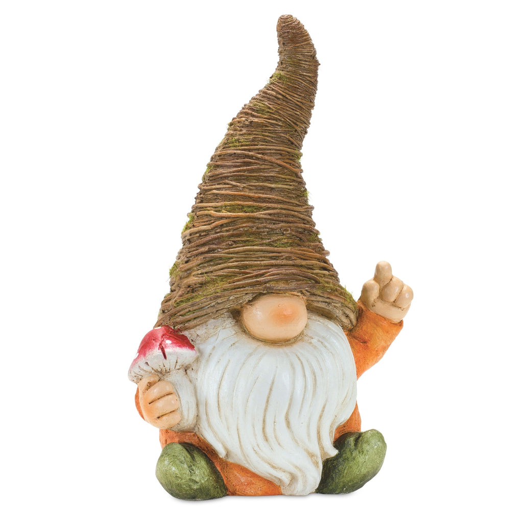 Distressed Garden Gnome Statue with Mushroom and Flower Accent (Set of 2) - Pier 1