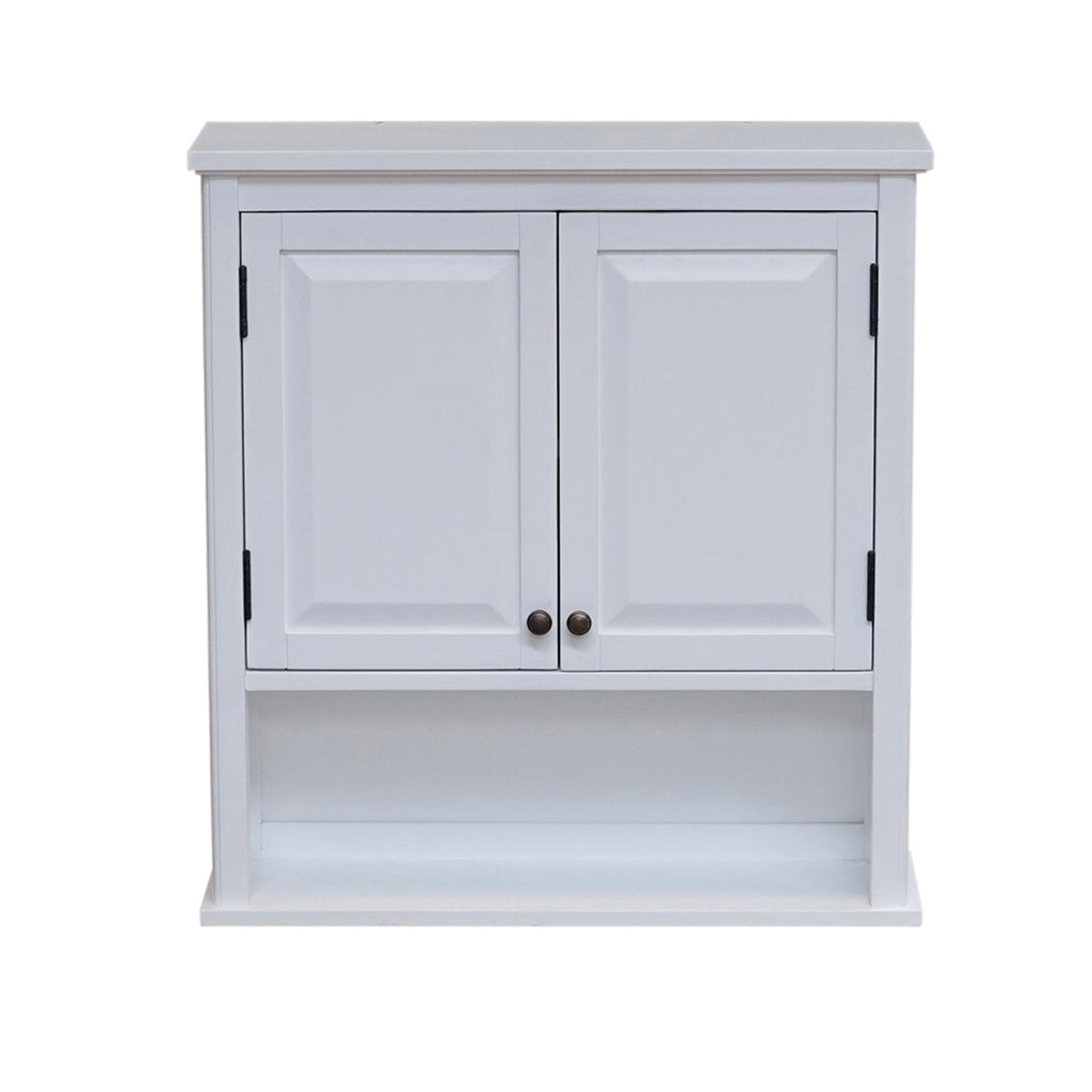 Dorset 27"W x 29"H Wall Mounted Bath Storage Cabinet with Two Doors and Open Shelf - Pier 1