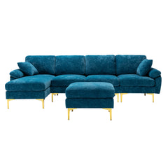 EcoChic Modular Sectional Sofa with Ottoman and Iron Feet, Reversible - Pier 1