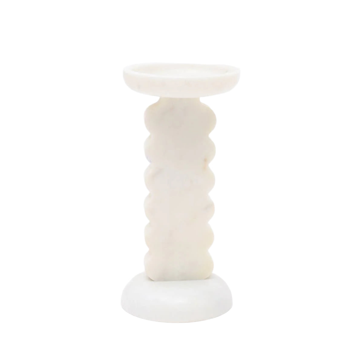 Scalloped Marble Candle Holder