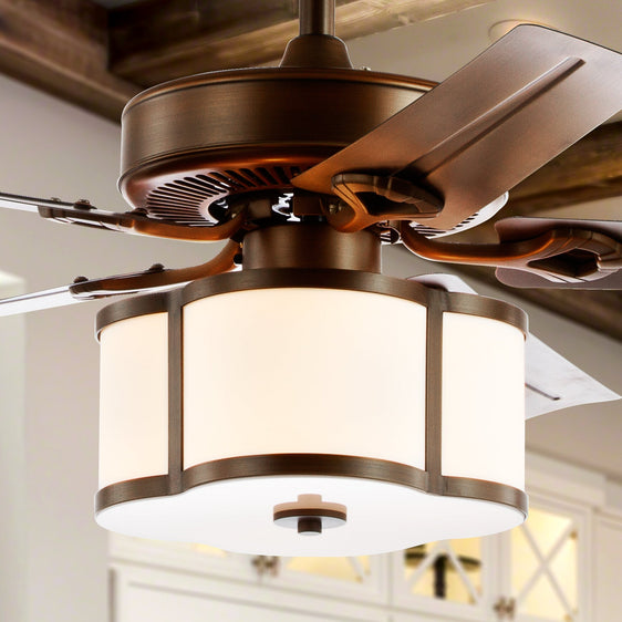 Edith Light Metal/Wood LED Ceiling Fan With Remote - Pier 1