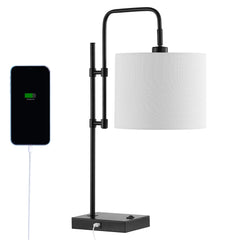 Edris Industrial Designer Metal LED Task Lamp with USB Charging Port - Pier 1