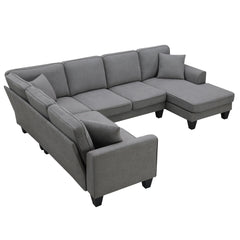 Elijah 3 Piece U Shaped Sectional Sofa with 3 Pillows - Pier 1