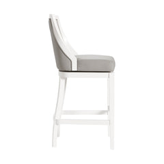 Ellie Bar Height Stool with Back, White - Pier 1